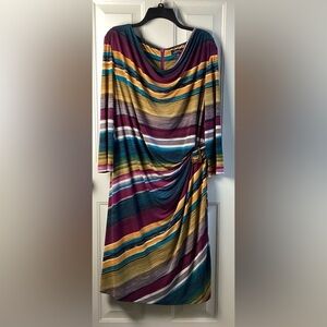 Tahari Multicolor Striped Dress size  14W